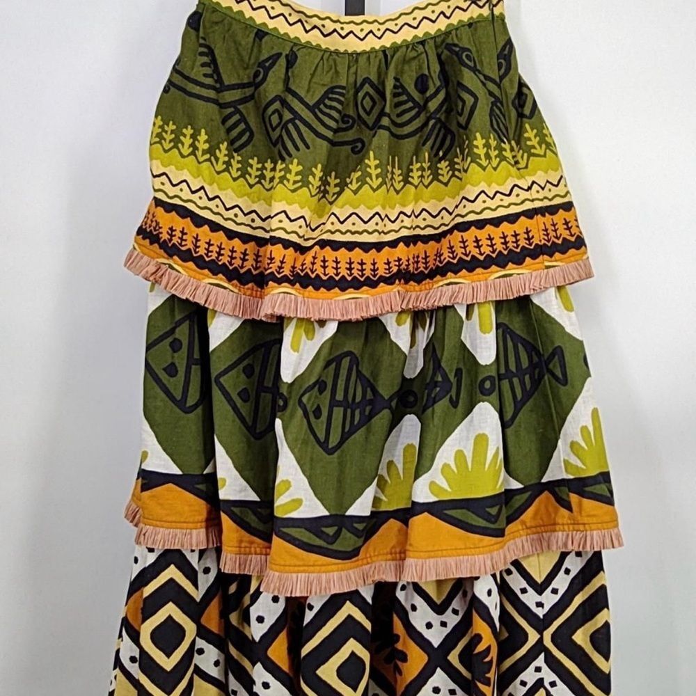 Farm Rio Green Creation Midi Skirt XS NWT - Picture 4 of 9